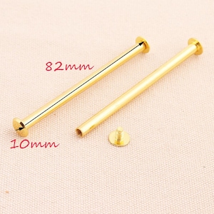 6sets rivetti dado Chicago Viti leganti, viti di fissaggio oro, viti post lunghe 82 mm, bulloni di attacco, nterscrews, viti di fissaggio book