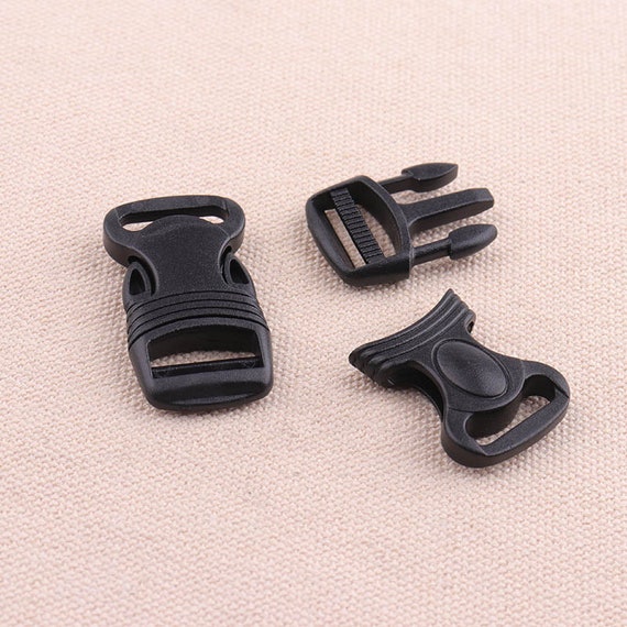 10pcs Hebilla Cinta Accesorio Mochila Hebilla Plástico Negro