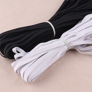 6mm White flat Elastic Cord for face mask Stretch Cord Elastic Band String,1/4 inch elastic rope,sewing elastic for Mouth mask Craft DIY