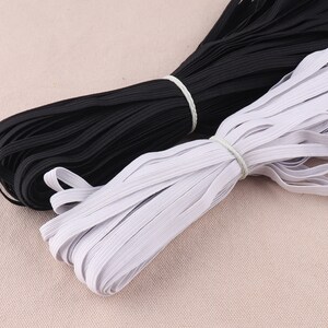 Hemline Ribbed Non Roll Woven Elastic. White. (1/2 inch) 12mm x 2m