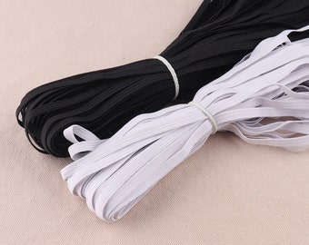 6mm White flat Elastic Cord for face mask Stretch Cord Elastic Band String,1/4 inch elastic rope,sewing elastic for Mouth mask Craft DIY
