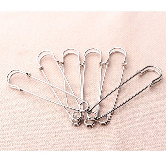 10pcs Jumbo Safety Pins 70mm Large Pin Brooch Kilt Pins Silver Safety Pins  