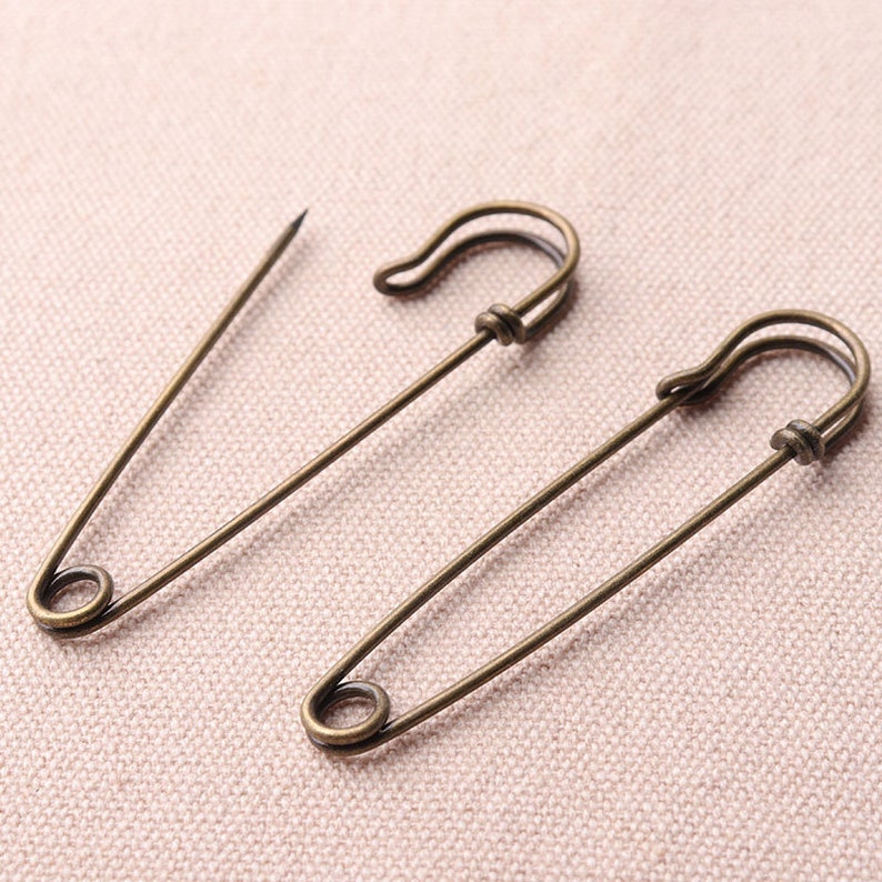 Jumbo Safety Pins 70mm Large Pin Brooch Kilt Pins Bronze Etsy Canada