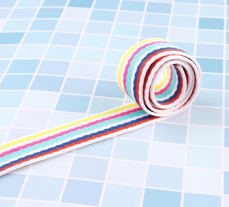 25mm 1inch Striped Webbing Nylon Colorful Key Fob Webbing - Etsy