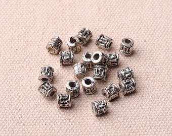 20/50pcs Silver Steel Metal Beads Round Loose Spacer Charm Craft Jewelry 5/6/8MM