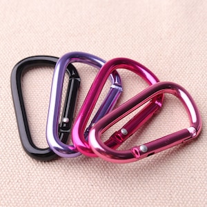 10pcs Carabiner Clips Aluminum Black,Pink,light red and Purple Aluminum Lock Carabiner Snap Hook Keychain Hike Key Chain  Climbing Camping