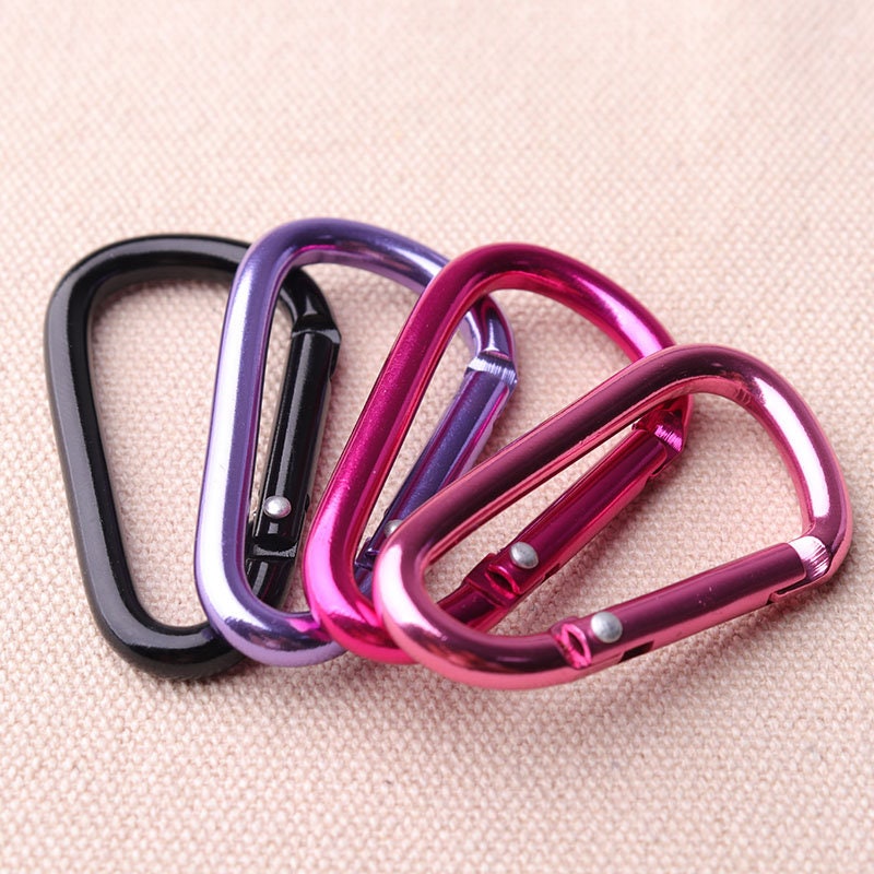 10pcs Carabiner Clips Aluminum Black,pink,light Red and Purple