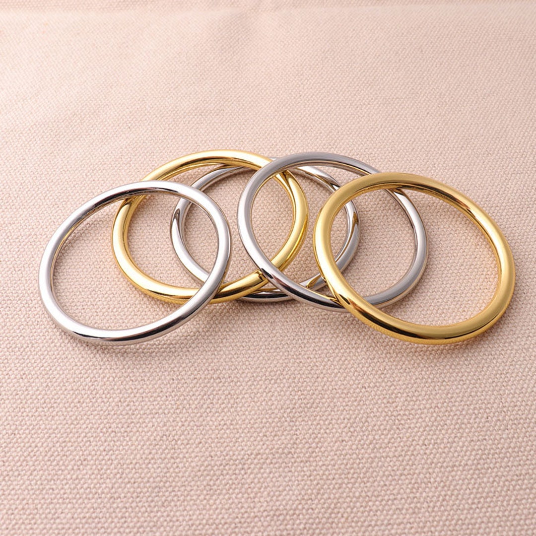 4pcs Silver and Gold Round Rings Closed Rings Metal O Ring 46*39（om*im ...