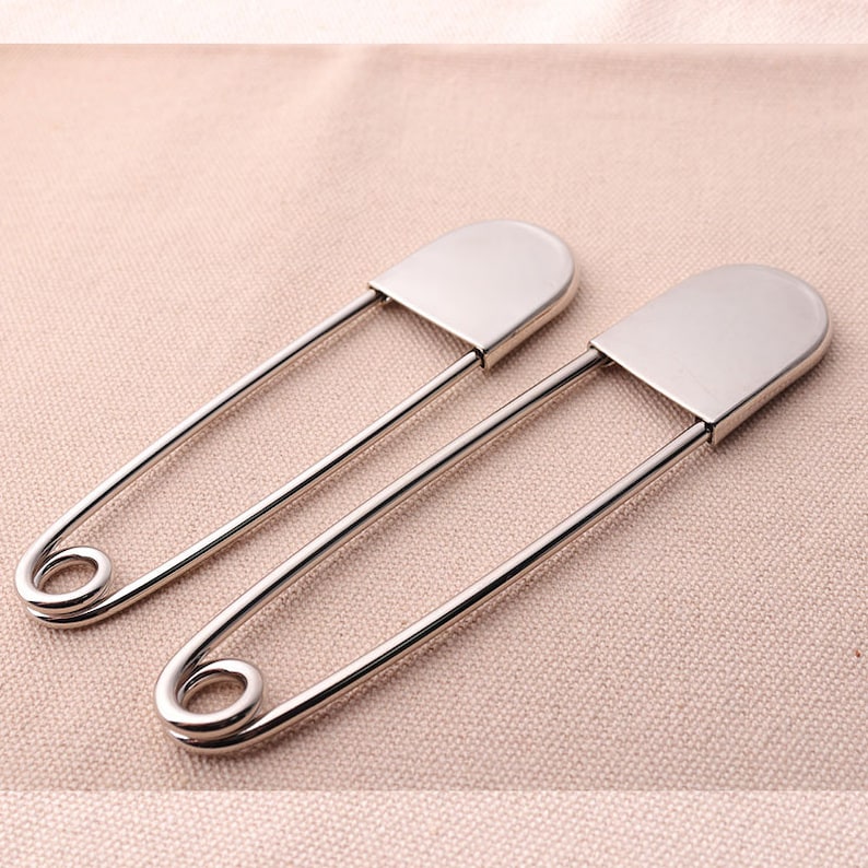 2pcs Blanket Pin Laundry Pins Silver Kilt Pin Large Safety Pin Etsy