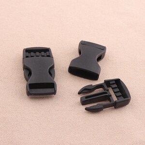 Black Adjuster Side release buckle fits 20mm webbing plastic buckle strap hardware luggage supplies 52mm belt hardware