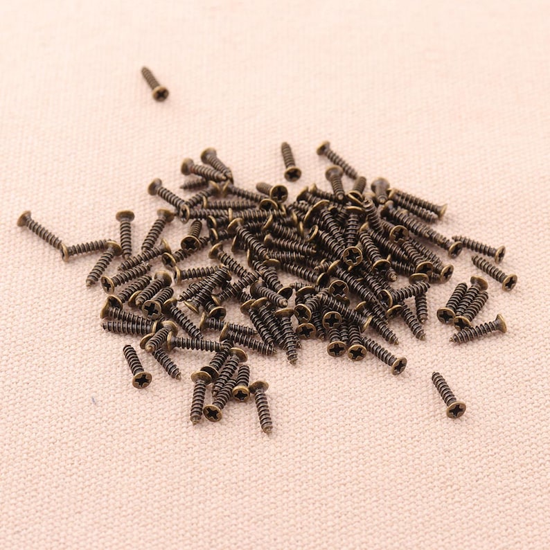 100pcs Screws Bronze Iron Small Wood Screw Metal Rustic Etsy Australia