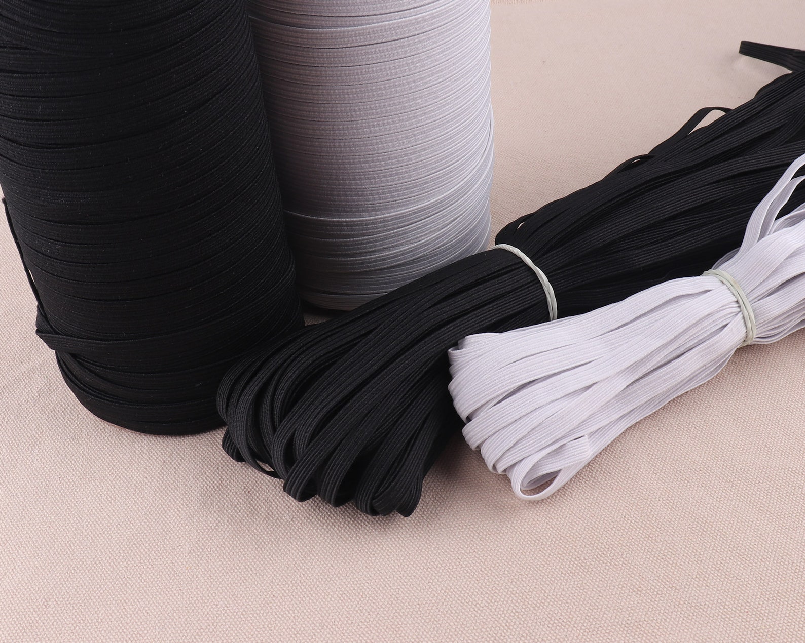 Cordoncino Elastico Piatto Bianco 10 Metri - Fascia Elastica 6 Mm Per Cucire, Maschere Fai Da Te, Sartoria E Progetti DIY