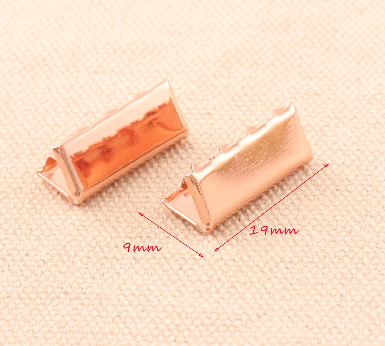 50pcs 19mm End Cap Rose Gold Color Cord End Caps Metal Leather Etsy