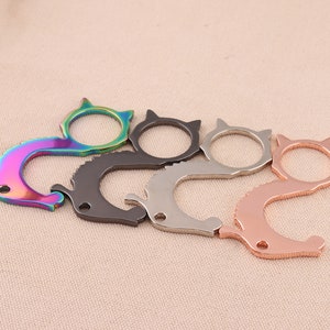 Cat shape Zinc alloy Door Opener,No-Touch Door Opener and Button Pusher,Hygienic Tool and Keychain Opener,Keychain,Contactless door opener
