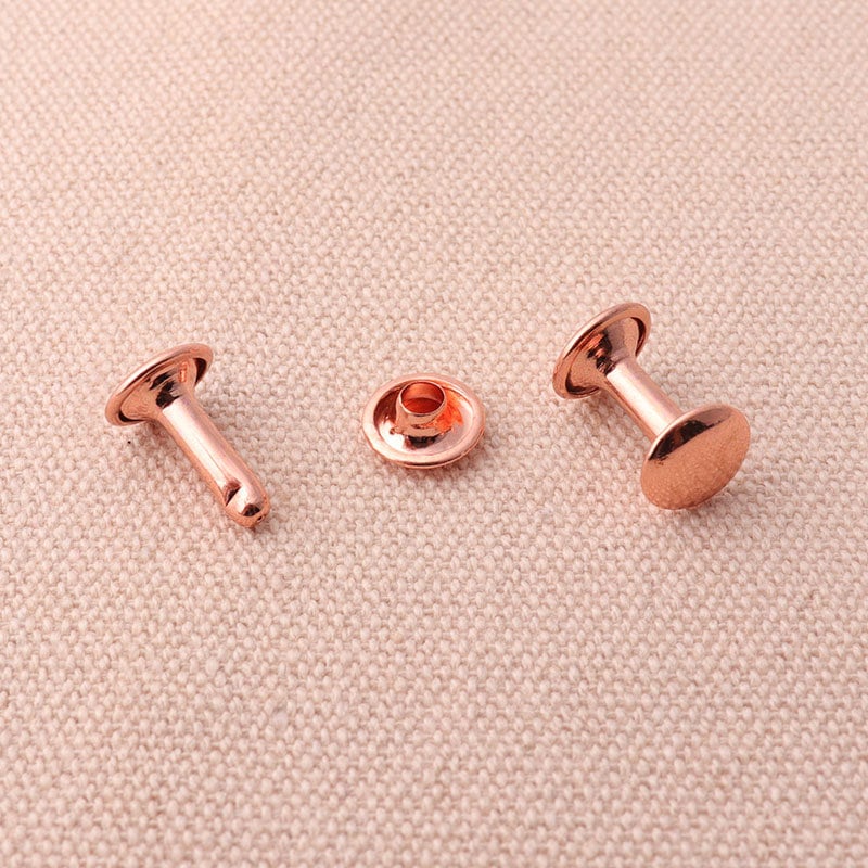 Double Cap Rivets Metal Studs Rivets Rose Gold & Gold Cap Etsy