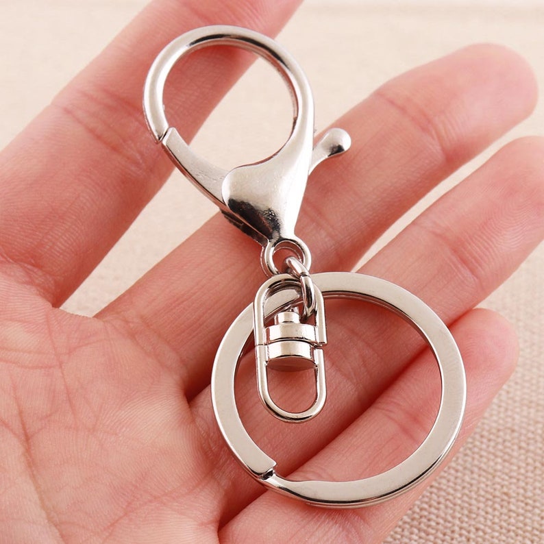 Silver Keychain Rings 65mm Lobster Clasp Keychains With Silver Etsy