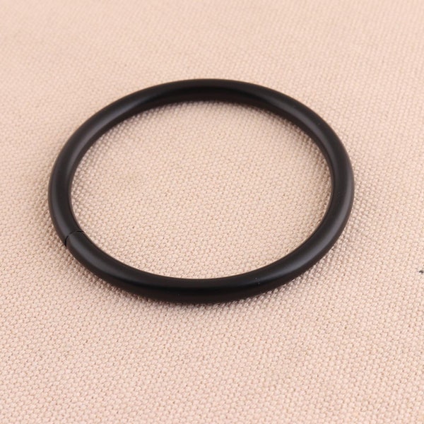 6pcs black color 59mm outer diameter metal O ring Bag Garment Ring  iron Round circle Ring Hoop handles for bag accessories