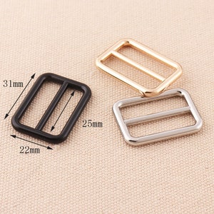 1Inch Slide Buckle Mtal Triglide Strap Keeper Leathercraft Bag Belt Adjuster Sliders Bag Strap sliders 6pc