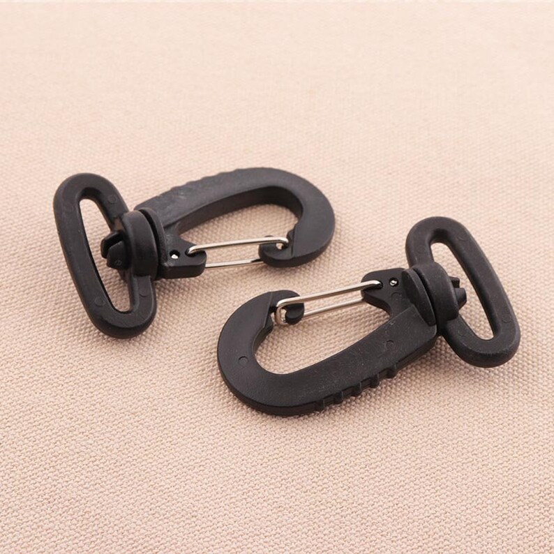 6pcs Plastic Snap Hook Swivel Clasp Purse Strap Clip Black Etsy