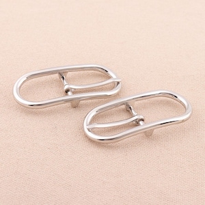 Oval pin buckle silver buckle fit 20mm belt Metal Rectangle adjuster bag buckle movable center bar high quality pin buckle
