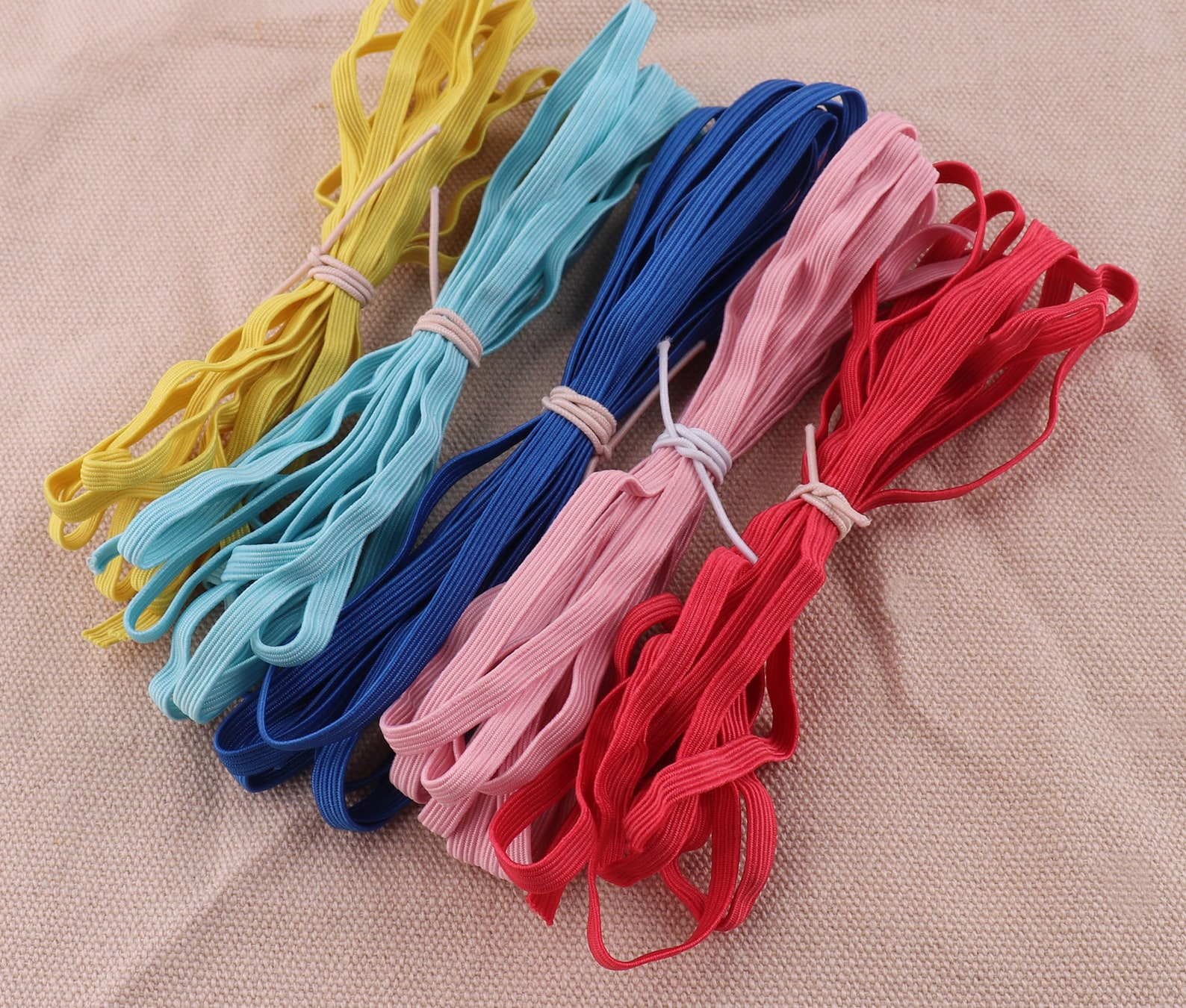 Thin Sewing 5mm Elastic Band Pink/blue/red/yellow Color High - Etsy