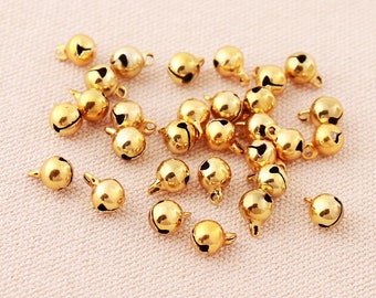 Golden EXCEART Mini Gold Liberty Bells Small Bell Metal Jewelry Ornaments Craft Bells for Christmas Wind Chimes Making Crafts Decorations 20Pcs