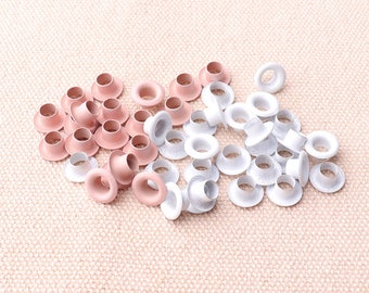 PIN & witte oogjes grommets 8mm * 3,5 mm * 4 mm Tule oogje voor kraal kernen kleding voor leatherworking 100st