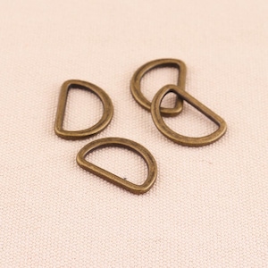 8PCS Flat D Rings Purse Loop Bronze Metal D-ring Findings for Bag Belt Strap Webbing