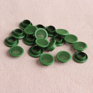 50sets Green Mesh Eyelet grommet 4mm*7.5mm*4mm(OD * ID * Height) Grommets Metal eyelets Brass Eyelet Grommets