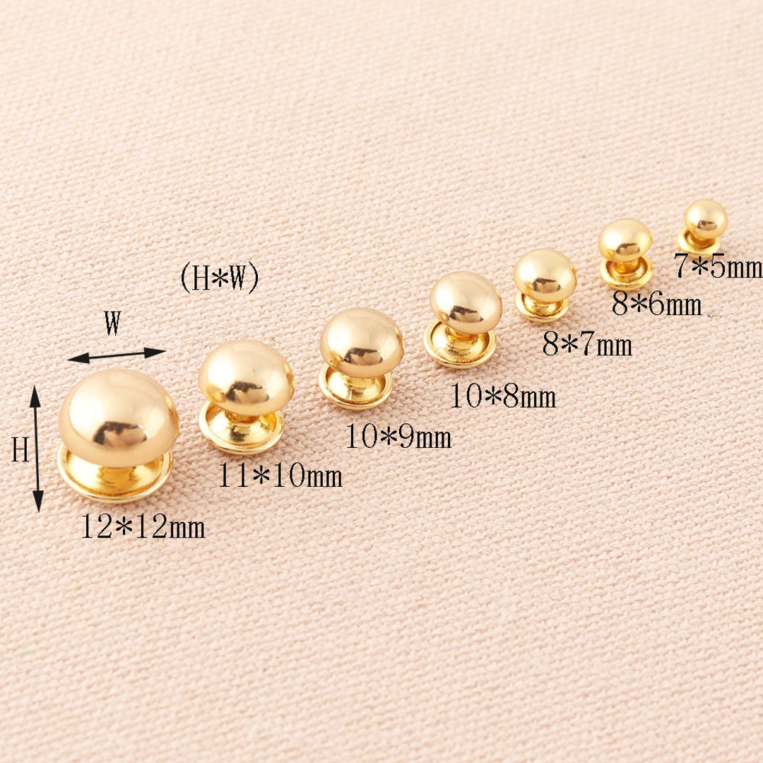 50pcs Dome Rivet Gold Rivets, Mushroom Rivets ,leather Rivets ,mushroom ...