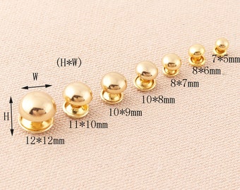 50pcs Dome Rivet Gold Rivets, Mushroom Rivets ,Leather Rivets ,Mushroom Rivet Spots in 7sizes