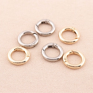 10pcs Spring gate ring Silver And Gold 20*13mm o-rings metal o rings spring ring clasp push gate o rings Push Snap Hooks