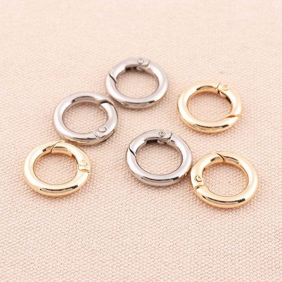 10pcs Spring gate ring Silver And Gold 20*13mm o-rings metal o rings spring  ring clasp push gate o rings Push Snap Hooks