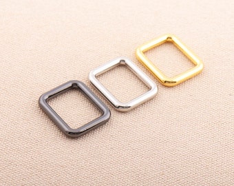 Anillo rectangular de la correa 20 * 16 mm (tamaño interno) anillo de hebilla rectangular de metal anillos rectangulares de alta calidad para el anillo de la bolsa de la correa de la correa de la bolsa