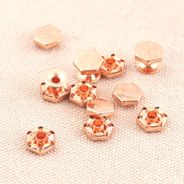 50pcs hexagon Single Cap Rivets 8*8mm Round Rapid Rivet Punk Rock ,Leathercraft Rivet