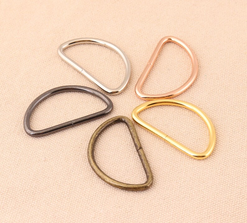 12pcslot 38mm metal Dee ring D-rings buckle 1 12 bronzenickelrose goldgoldgunmetal color for bag belt garment leatherworking