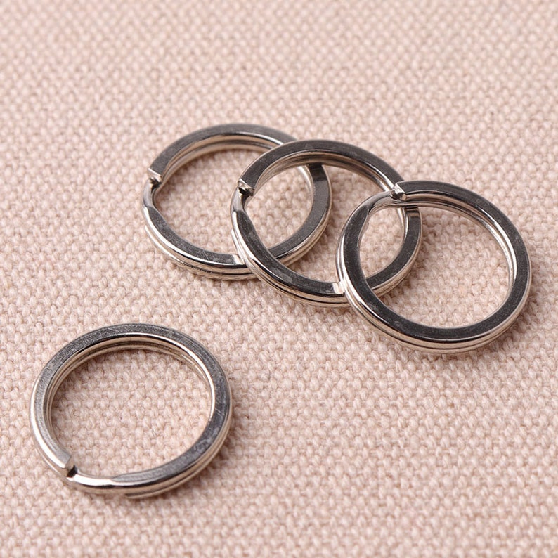 20pcs Small Flat Key Rings 1714mm Metal Silver Split Round Etsy