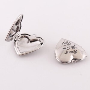 Heart Locket Pendant Charm 24mm 6mm thickness - Silver Pendant Charms
