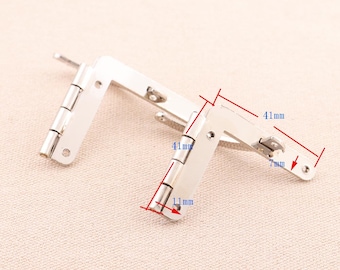 Silver box hinges Metal Box Quadrant hinge hardware set of 10pcs