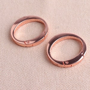 4pcs Rose gold push gate ring 35*30mm Oval o-ringsgate ring spring ring clasp push gate o ring Push Snap Hooks