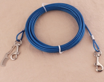 Cavo Per Cani Resistente In Acciaio Zincato - Guinzaglio Da Esterno Antimorso Per Cani Di Taglia Media E Grande - Foto 10