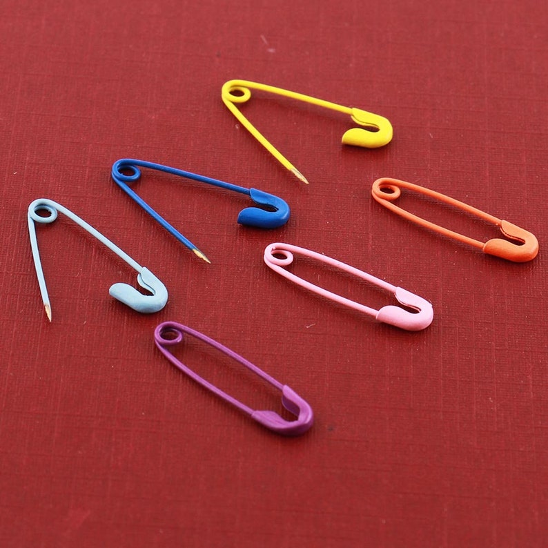 Colorful Small Safety Pins Blue Clothing Pins 19mm Metal Etsy
