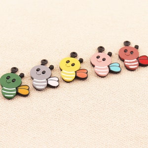 10pcs Honeybee Charm,Bee Charms,Bumble Bee Charm ,Honey Bee Crystal Bee Pendant Craft Supplies DIY Findings imagen 1