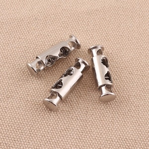 6pcs/lot cord locks ,cord stopper ,paracord lock spring toggle lock metal double hole lock for garment bag shoes sewing accessories