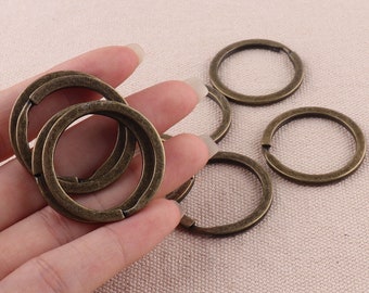 25mm Bronze key ring Round Flat Split Keyring Key chain ring split rings for key fob hardware 15pcs