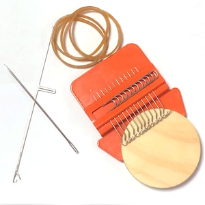 Portable Mini DIY Hand Knitting Wooden Board Speedweve Type Mending Loom Tool Clothes Jeans Weaving Machine Stitching Tools 12 Hooks