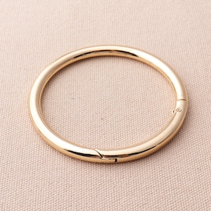 2pcs Jumbo O Ring 73*61mm Big Push Gate Alloy Carabiner Hooks Gold Round Rings For Bag