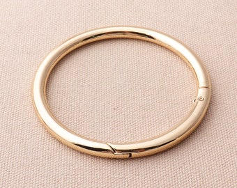 2pcs Jumbo O Ring 73*61mm Big Push Gate Alloy Carabiner Hooks Gold Round Rings For Bag