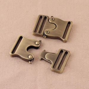 1 inch (25mm) Strap Bronze color Metal Quick Side Slide Release Buckle for Backpacks Webbing, Clip Lock, Belt garment accessories