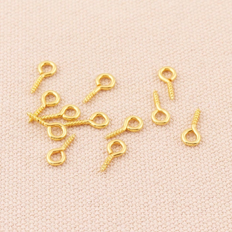 200pcs Bails Tiny Eye Screws Pendant Scews Gold Screw Eyes Etsy